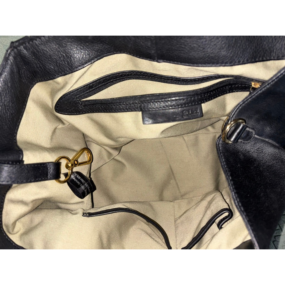 G.I.L.I Quiet Luxury Large Roma Hobo Bag in Supple Black Leather Gold Hardware - Picture 9 of 11